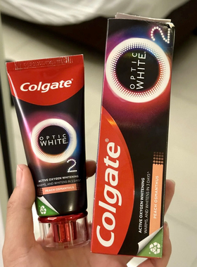 泰国Colgate高露洁牙膏亮白OPTIC WHITE速感白热感活氧牙膏85g