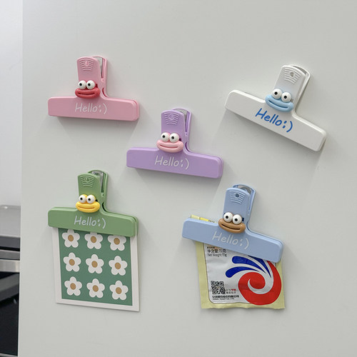 磁吸封口夹冰箱贴食品零食夹家用厨房调料封口夹便签夹子办公用品