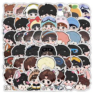 180张Q版时代少年团卡通贴纸可爱呆萌创意笔记本手机手账装饰贴画