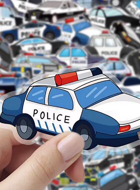 200张卡通交通汽车防水透明贴纸