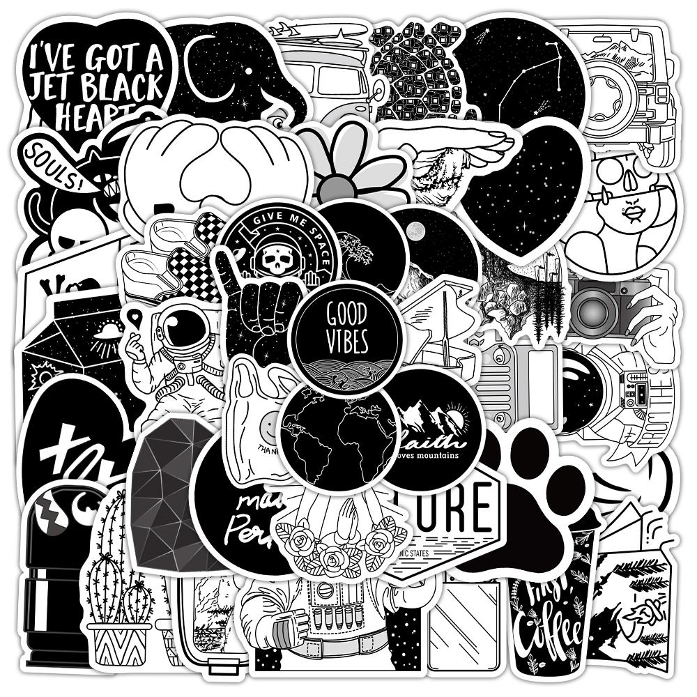 100张黑白vsco贴纸涂鸦艺术风