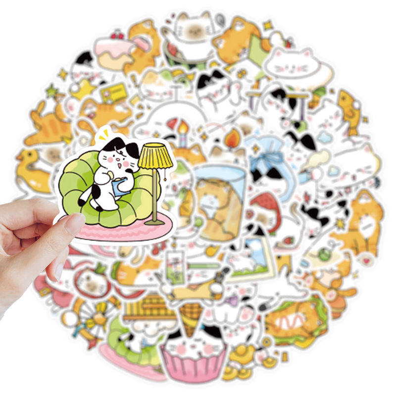 104张日常小猫咪贴纸ins卡通可爱diy手机手账防水桌面装饰贴画,文具电教/文化用品/商务用品,贴纸/立体贴纸,淘宝优惠券,粉丝福利购,淘宝优惠卷