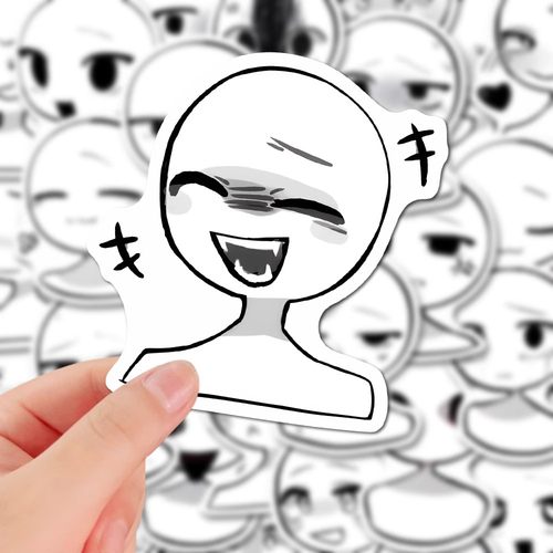 96张五官速写火柴人贴纸动漫人物表情素描参考装饰diy笔记本粘贴