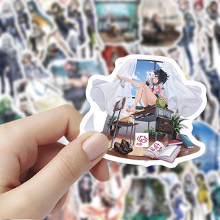 180张尘白禁区立绘周边贴纸卡通二次元纯欲贴画手机手账装饰标签