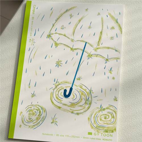 KOKUYO国誉Campus雨伞软面学生笔记本子B5高颜值ins小雨滴手绘风