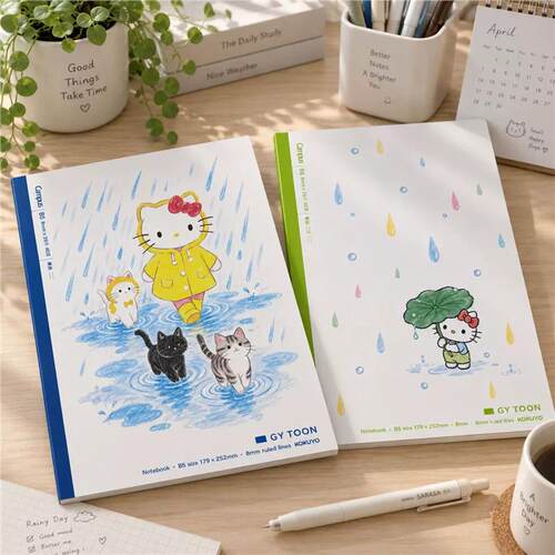国誉KOKUYO软面Campus学生笔记本子B5高颜值HelloKitty小雨滴天气