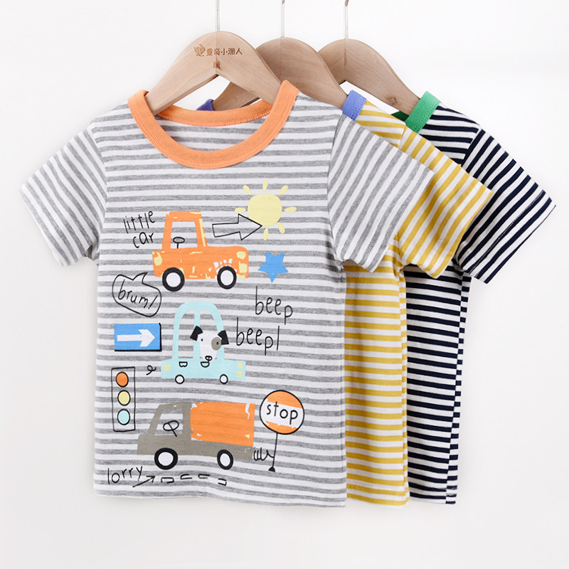 乖帅A类男童夏装t恤短袖女童新款中小童条纹圆领上衣儿童装半袖衫,童装/婴儿装/亲子装,T恤,淘宝优惠券,粉丝福利购,淘宝优惠卷