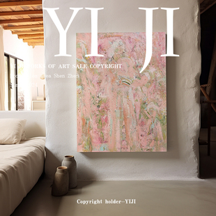 饰画抽象饭厅抽象艺术油画 现代简约书房装 YJ.ART原创手绘 点彩