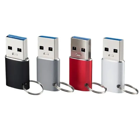 转接头usb3.1母转公钥匙圈带OTG转接头type-cType-c铝壳