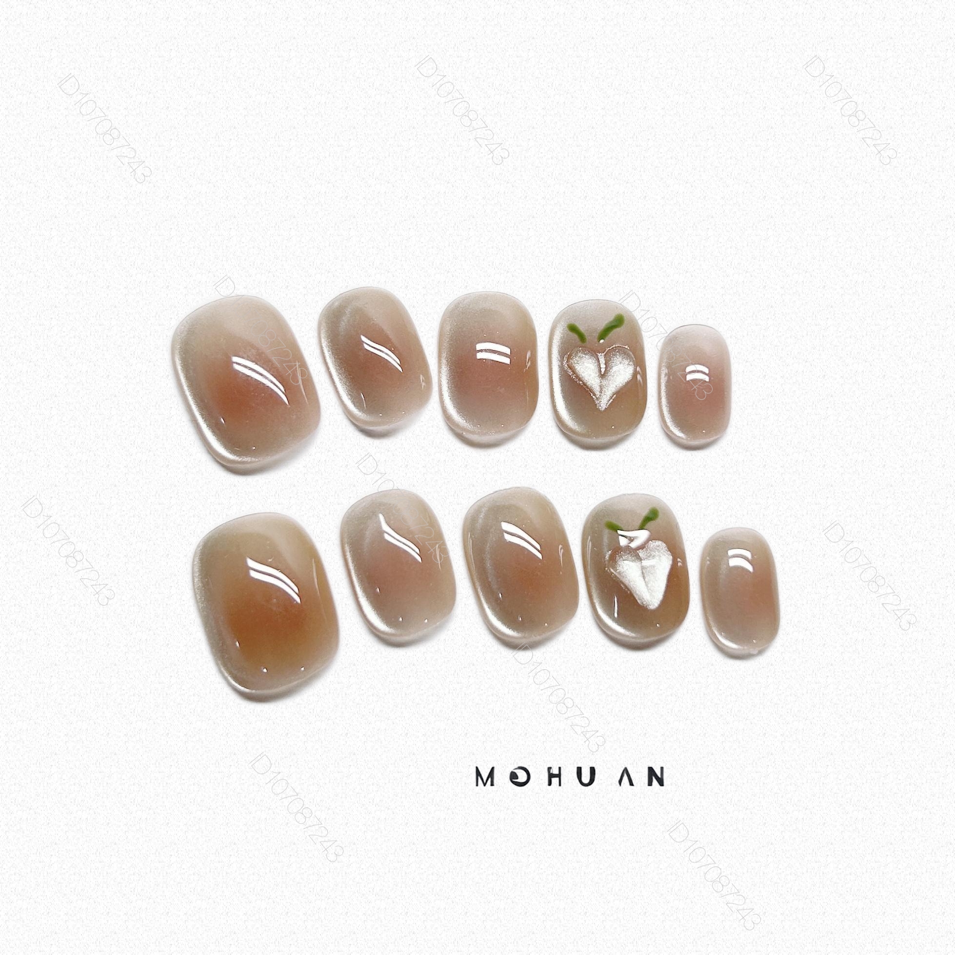 穿戴甲短款豆豆纯手工美甲贴片