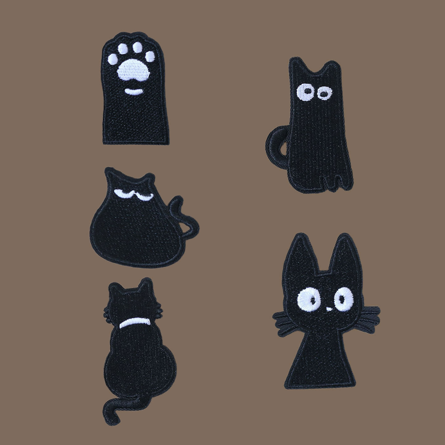 黑色刺绣自粘补丁贴羽绒服修补破洞贴DIY包包鞋贴可水洗机洗贴布