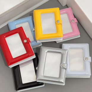 ins风糖果色卡册一宫格爱豆专辑追星小卡收纳册可爱星星漆皮相册