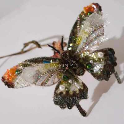 原创法式蝴蝶材料包diy手工胸针