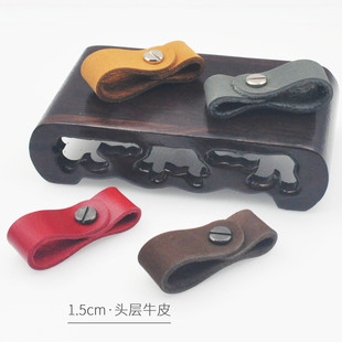 车载高档头层牛皮汽车钥匙扣男士个性创意钥匙圈环小细孔钥匙扣链