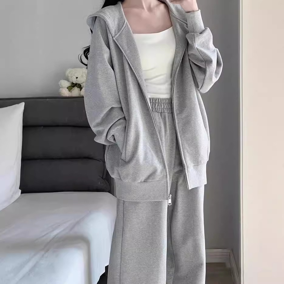 运动服套装女秋季宽松显瘦韩版时尚洋气纯棉卫衣休闲两件套跑步潮
