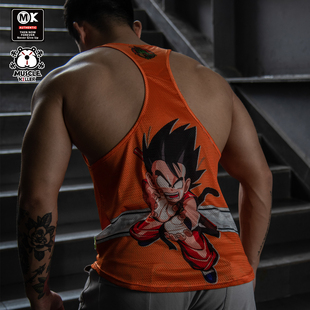 速干男 夏季 肌肉杀手龙珠悟空运动训练服健身工字背心修身 跑步无袖