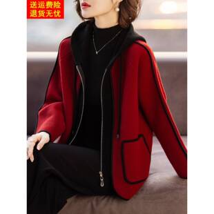 妈妈秋装外套洋气本命年红色过年衣服婆婆春秋中老年人女2025新款