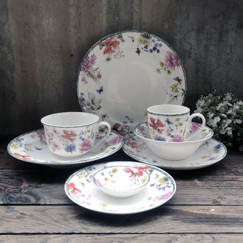 JBS盘子陶瓷茶杯花卉花卉餐具