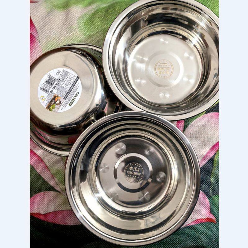 庆展不锈钢小饭盆3个16CM  汤盆PQ16T-7