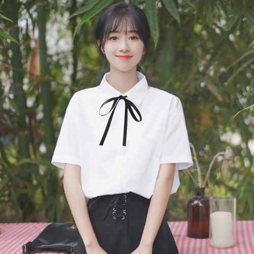 jk春夏季正统风免烫班服白衬衫