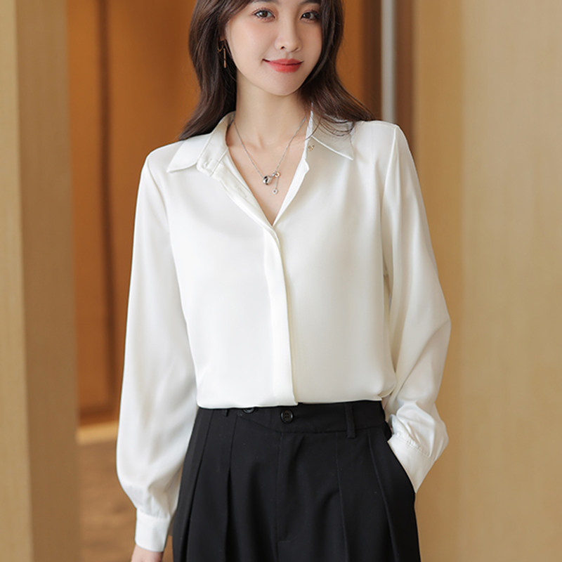 2026年早秋新款白色衬衫女长袖正装白领工作服简约公务员衬衣修身