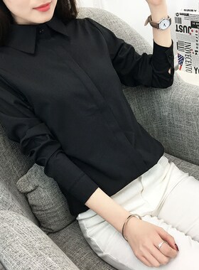 新款黑色职业学生衬衫