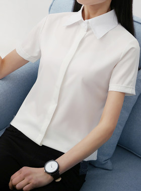 百搭风常规工作服学生白色衬衫
