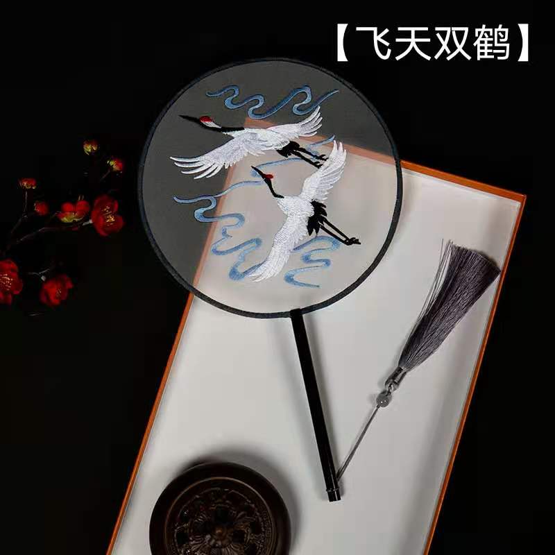 团扇汉服扇百搭刺绣走秀舞蹈扇