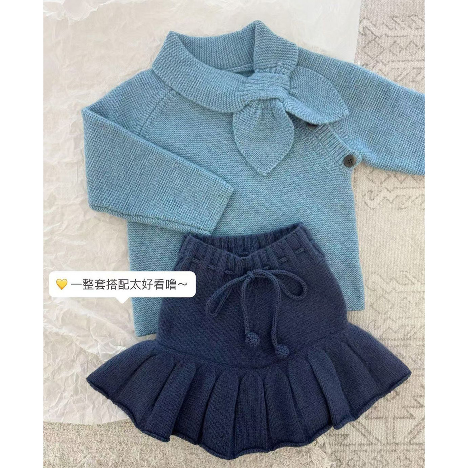 女童冬季新款针织毛衣半身裙裤