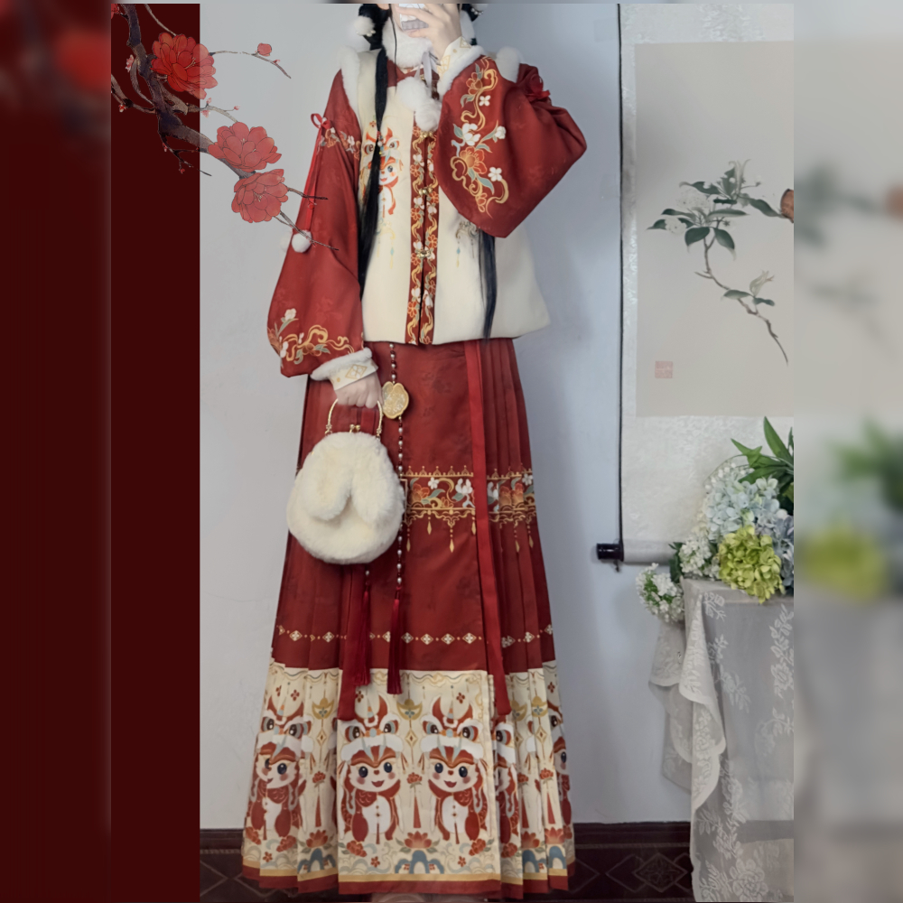 泽芷韶华2023双面尼明制比甲刺绣