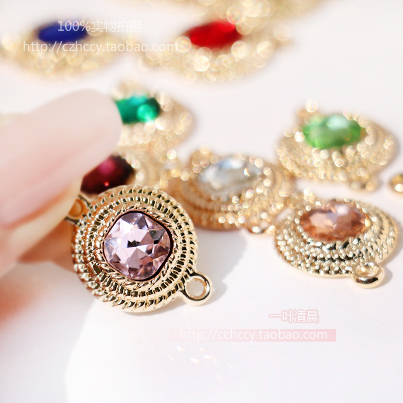 饰品配件配饰电镀圆形镶钻