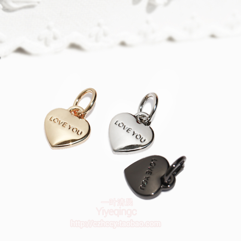DIY饰品配件 单孔双面字母爱心吊饰 合金金属吊钟挂件配饰,饰品/流行首饰/时尚饰品新,其他DIY饰品配件,淘宝优惠券,粉丝福利购,淘宝优惠卷