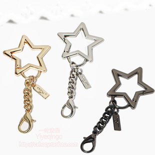 DIY 双扣五角星款配链扣子狗扣肥扣金属饰品包挂配件毛球挂件扣