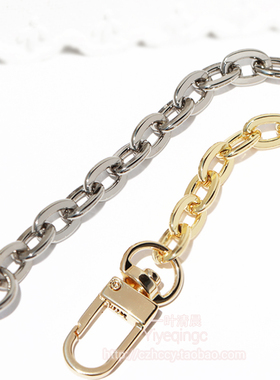 手机壳链条银色浅金色8mm金属链扁O形提手链 装饰链条小包 包带链