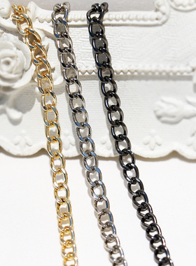 diy高品质金属链浅金色银色枪黑 4毫米宽 细链配件饰品链条装饰链