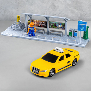 幼儿园拼装公交站台仿真交通信号灯交通安全早教儿童小玩具