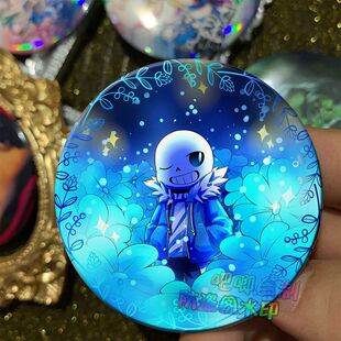 传说之下 sans 周边镭射吧唧徽章马口铁来图定制谷子胸针礼物