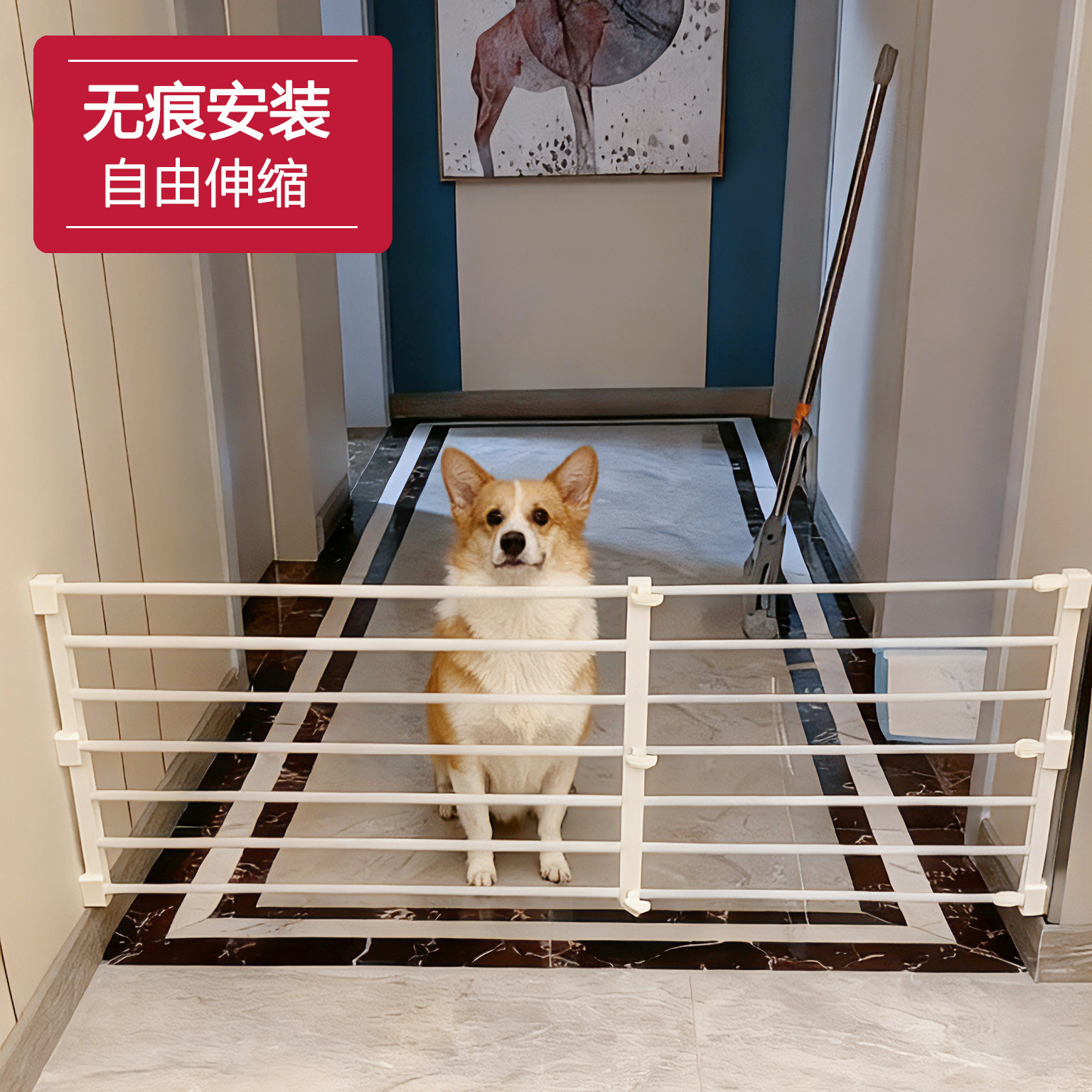 免打孔宠物门栏狗狗围栏栅栏室内