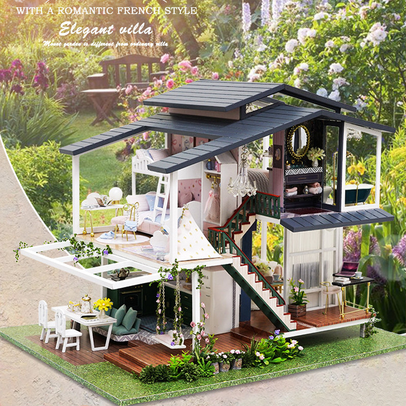 智趣diy小屋莫奈花园手工拼装