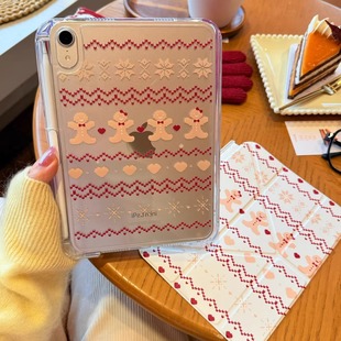 汪三岁「姜饼人王国」苹果轨道拆分iPad平板保护壳亚克力质感防弯防磕碰Air456平板保护壳2024新款 y折mini67