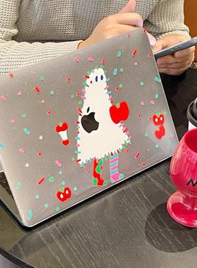 汪三岁「幽灵毛毛」满天星MacBook保护壳mac笔记本2024款M4电脑M1/M2/M3Pro16寸/13寸macbookair保护套