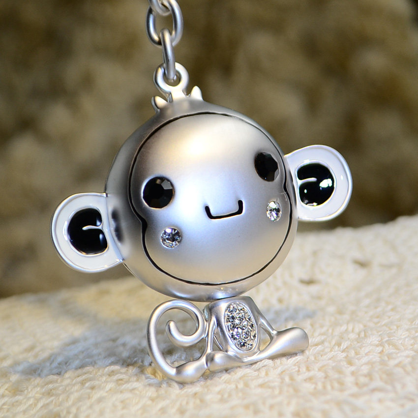 大嘴猴生肖猴子钥匙扣汽车挂件情侣女钥匙圈环卡可爱韩国创意简约