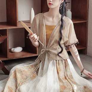 南风谷【流浪风铃】改良汉元素国风上衣日常少女民族风半身裙套装