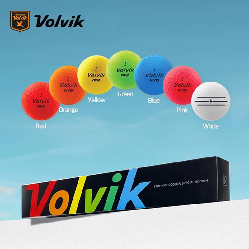 Volvik沃维克高尔夫球VIVID经典七彩球三层哑光7粒golf礼盒礼品球