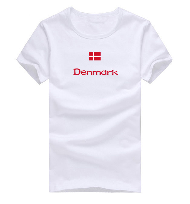 丹麦国旗短袖儿童多色文化衫T恤