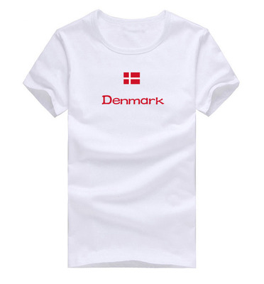 丹麦国旗短袖儿童多色文化衫T恤