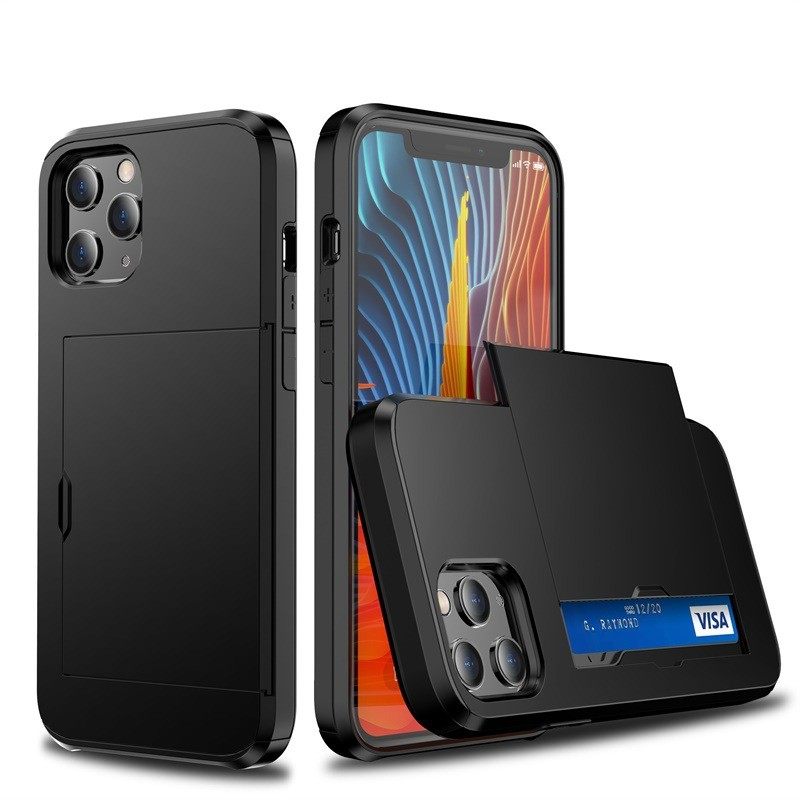 适用于苹果11手机壳插卡保护壳iPhone 11 pro max防摔可放公交卡