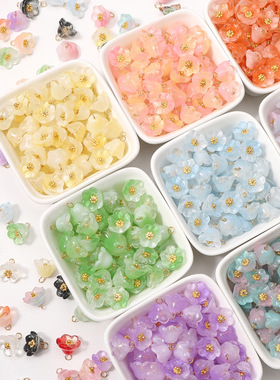 20颗玻璃铃兰花吊坠串珠子 手工diy项链手链耳环耳饰品材料包配件