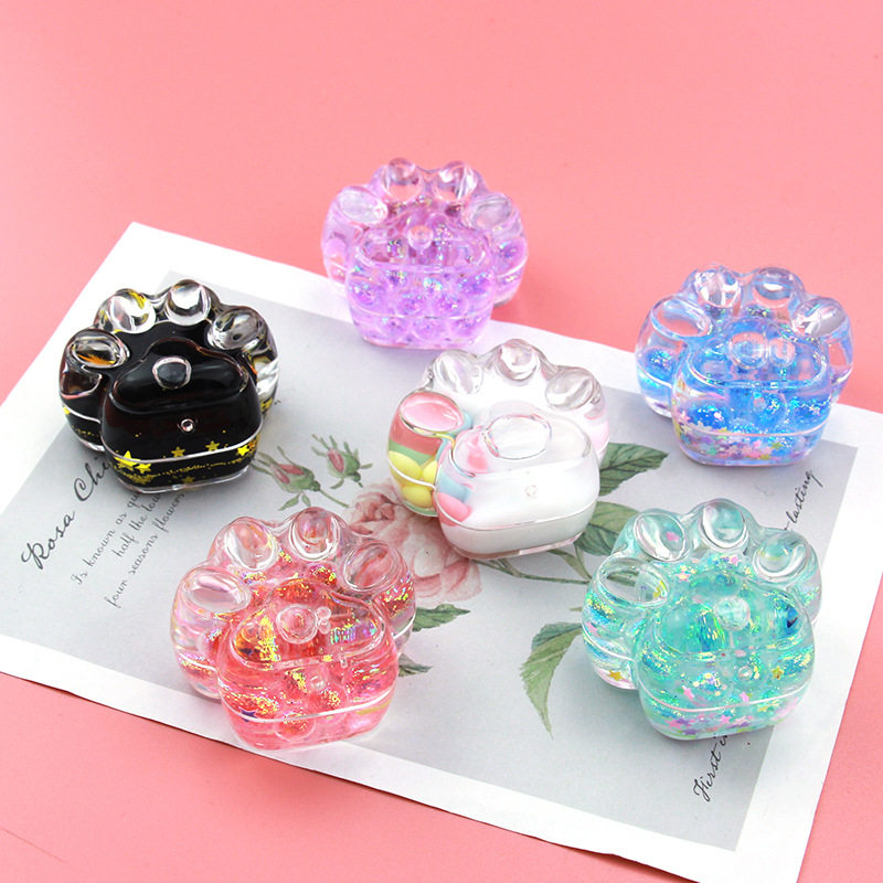 6盒奶油皇后diy手工炫彩流沙漂流猫爪钥匙扣挂件水晶滴胶挂饰材料