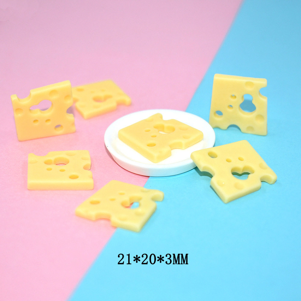 10颗仿真奶酪芝士片树脂小配件奶油胶手机壳diy材料手工创意装饰